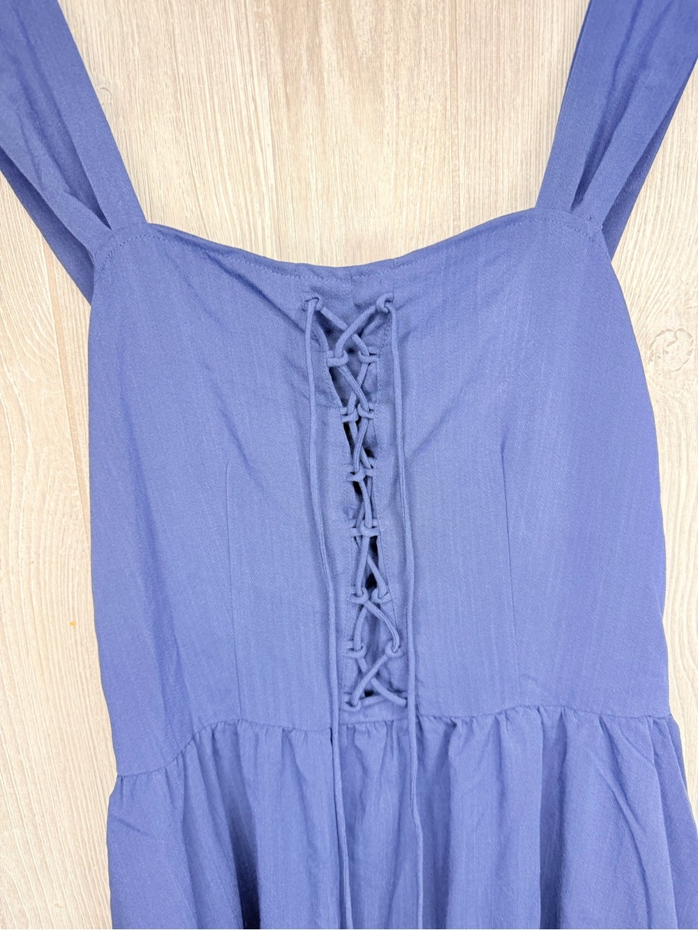 Scarlet darkness blue renaissance whimsical cosplay dress corset front and sides - Picture 3 of 9